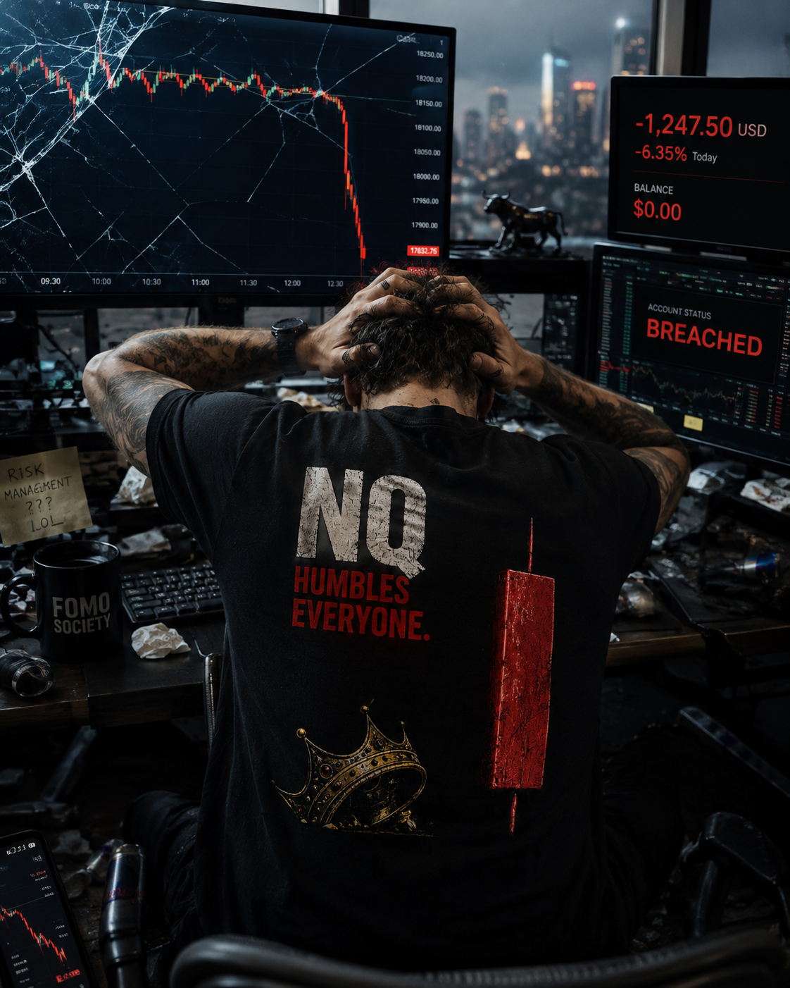 NQ Humbles Everyone – Nasdaq Futures Trader T-Shirt | FOMO Society