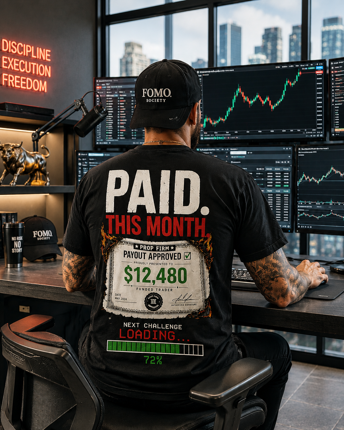 PAID. THIS MONTH. – Prop Firm T-Shirt | FOMO Society