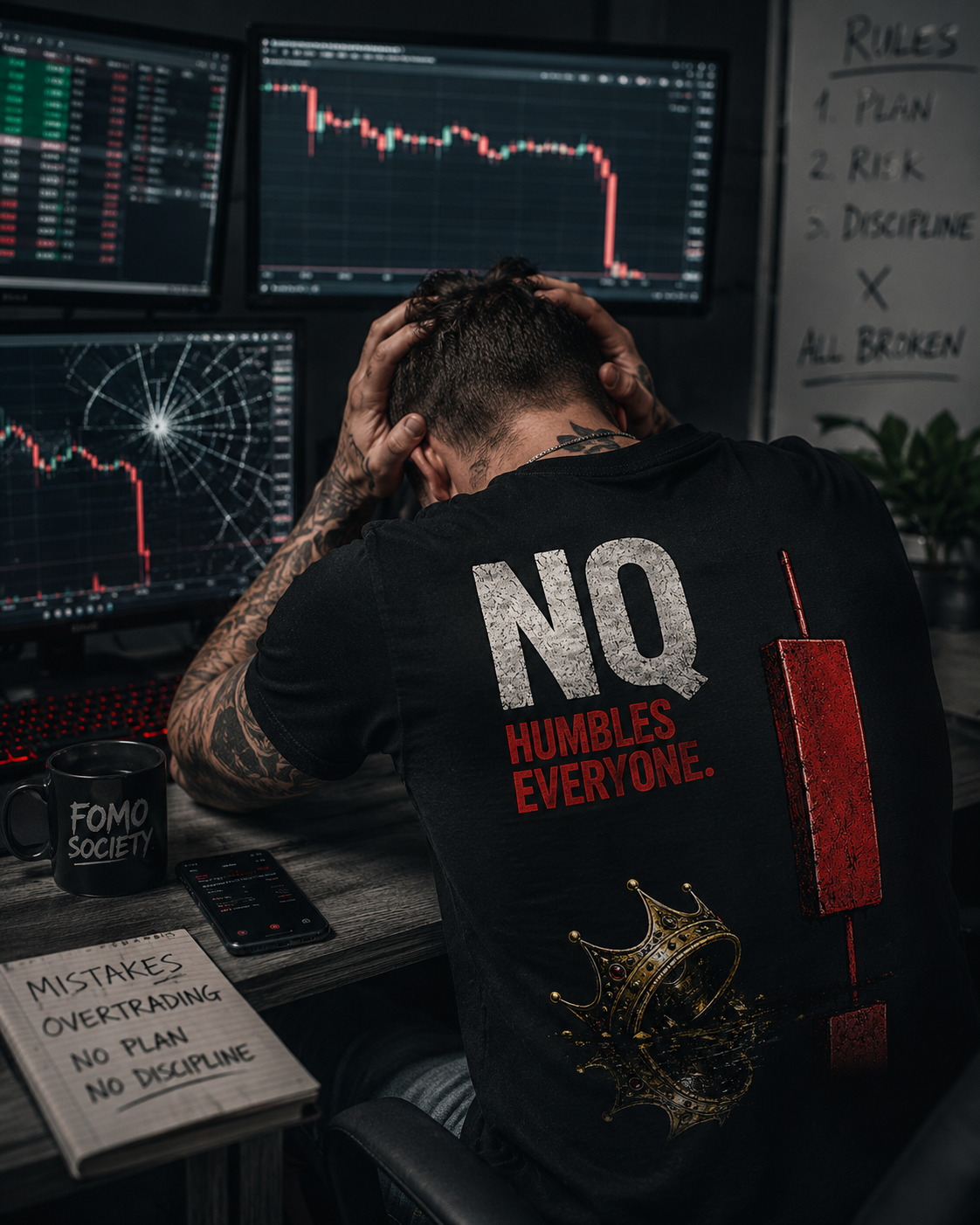 NQ Humbles Everyone – Nasdaq Futures Trader T-Shirt | FOMO Society