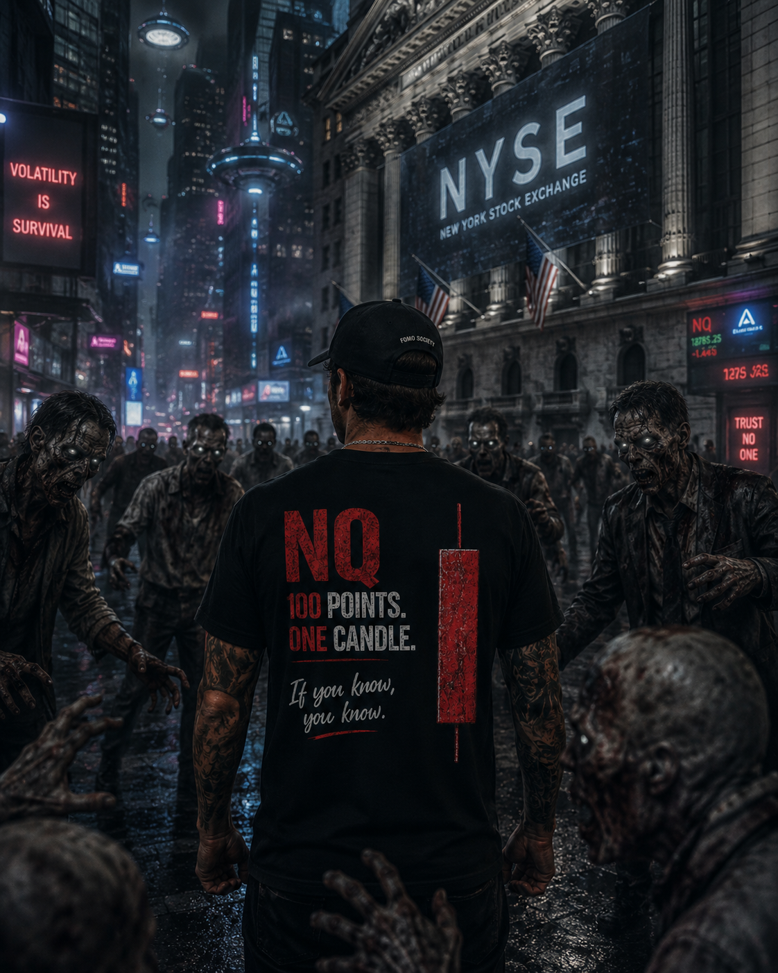 NQ – 100 Points. One Candle. | Nasdaq Futures Trader T-Shirt | FOMO Society