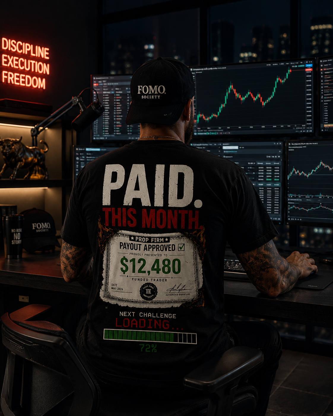 PAID. THIS MONTH. – Prop Firm T-Shirt | FOMO Society