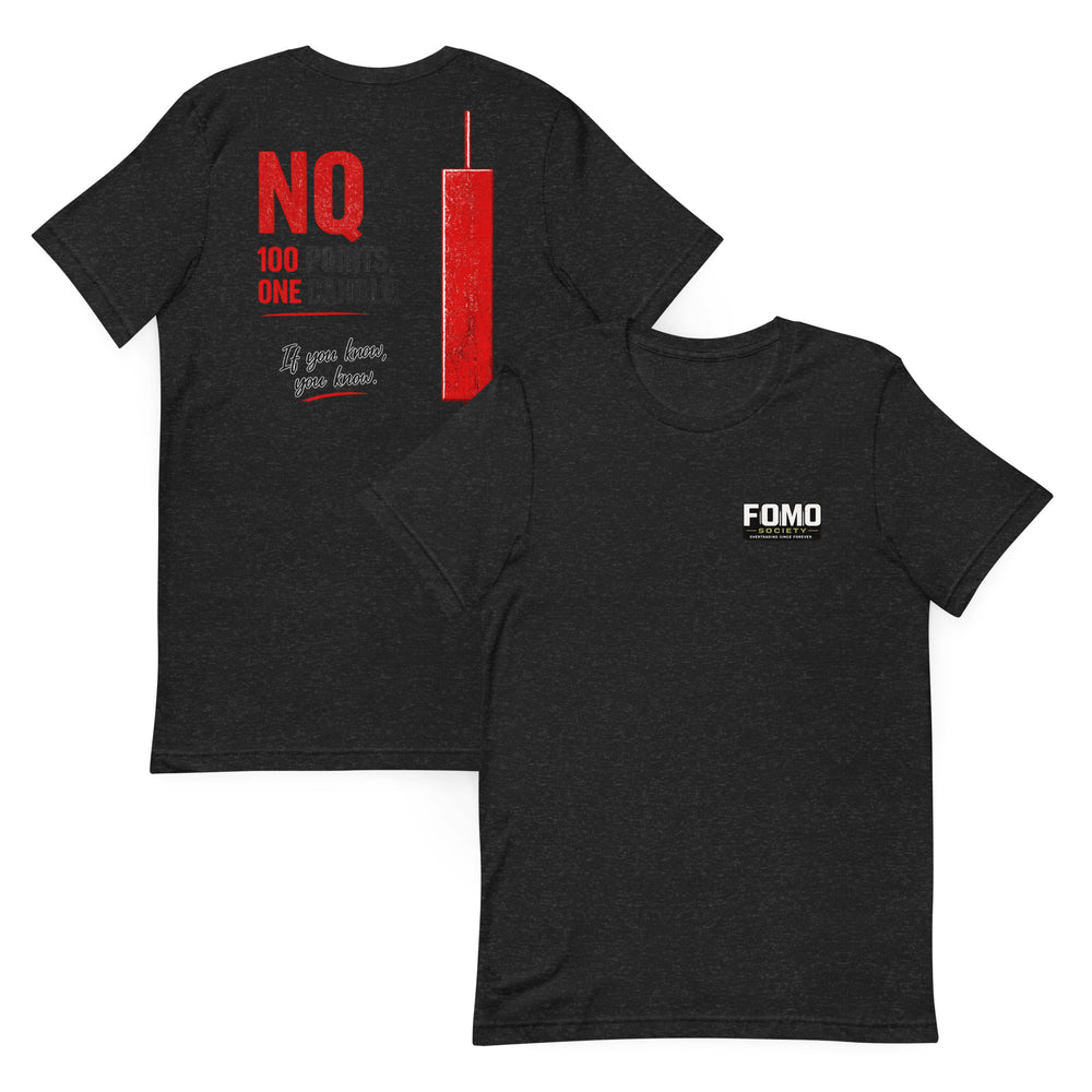 NQ – 100 Points. One Candle. | Nasdaq Futures Trader T-Shirt | FOMO Society